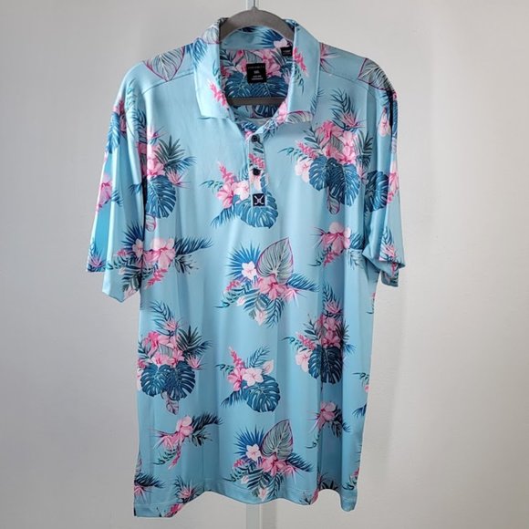 NORDSTROM CON.STRUCT floral print polo shirt Sz XXL  NEW - Picture 1 of 5